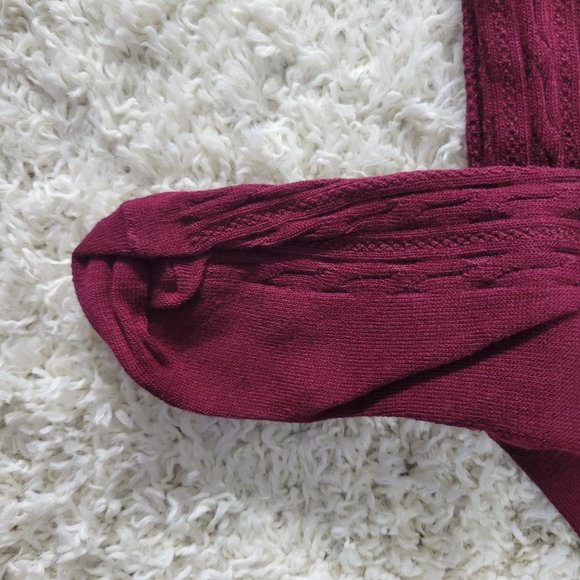 Thigh High Socks Extra Long Cable Knit Over The Knee Socks Stretchy Socks Red - Picture 4 of 13